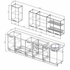 Кухонный гарнитур Антрацит 2800 (Стол. 26мм) в Новоуральске - novouralsk.mebel24.online | фото 2