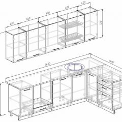 Кухонный гарнитур угловой Графика 2600х1600 (Стол. 26мм) в Новоуральске - novouralsk.mebel24.online | фото 2