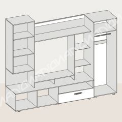 Гостиная Аллегро вариант-3 (Венге/Белфорт) в Новоуральске - novouralsk.mebel24.online | фото 3