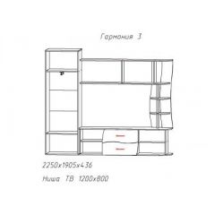 Гостиная ГАРМОНИЯ-3 (ЦРК.ГРМ.03) в Новоуральске - novouralsk.mebel24.online | фото 2