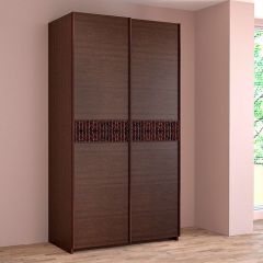ИННЭС-5 Шкаф-купе 2-х дв. 1400 (2 дв. Ф3 - венге вст. экокожа коричневый) в Новоуральске - novouralsk.mebel24.online | фото