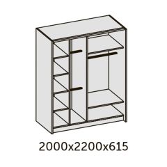 ИННЭС-5 Шкаф-купе 2-х дв. 2000 (2 дв. Ф3 - венге вст. экокожа корич) в Новоуральске - novouralsk.mebel24.online | фото 2