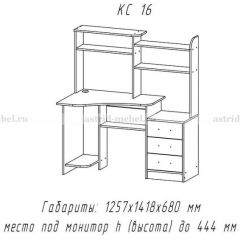 Компьютерный стол №16 (Анкор темныйанкор темный) в Новоуральске - novouralsk.mebel24.online | фото