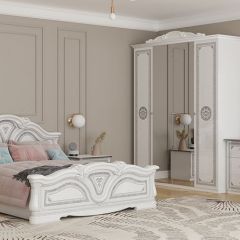 Кровать 2-х спальная 1600*2000 Грация (12.116) без основания (белый/серебро) в Новоуральске - novouralsk.mebel24.online | фото 2