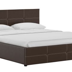 Кровать двойная Синди 160 + ортопед + ПМ + дно (арт. Марика 468 к/з (шоколад)) в Новоуральске - novouralsk.mebel24.online | фото
