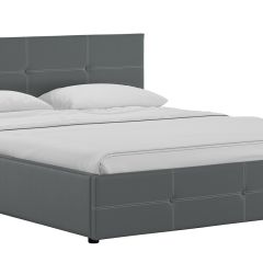 Кровать двойная Синди 160 + ортопед + ПМ + дно (арт. Марика 485 к/з (серый)) в Новоуральске - novouralsk.mebel24.online | фото