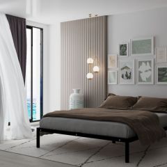 Кровать Мета с матрасом 1200 (черный) в Новоуральске - novouralsk.mebel24.online | фото 2