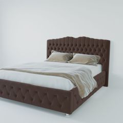 Кровать Нягань с ПМ 1600 (экокожа коричневая) в Новоуральске - novouralsk.mebel24.online | фото 2