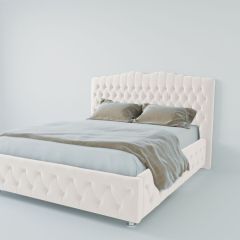 Кровать Нягань с ПМ 2000 (экокожа белая) в Новоуральске - novouralsk.mebel24.online | фото 2