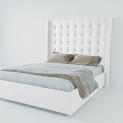 Кровать Венеция ЛЮКС с ПМ 1200 (экокожа белая) в Новоуральске - novouralsk.mebel24.online | фото 2