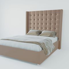 Кровать Венеция ЛЮКС с ПМ 2000 (велюр серый) в Новоуральске - novouralsk.mebel24.online | фото 2