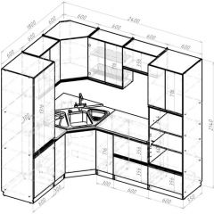 Кухонный гарнитур Адажио оптима 1800х2400 мм в Новоуральске - novouralsk.mebel24.online | фото 2