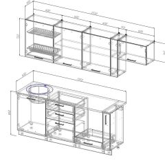 Кухонный гарнитур Жемчуг 2550 (Стол. 26мм) в Новоуральске - novouralsk.mebel24.online | фото 3