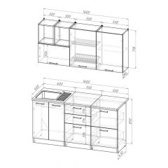 Кухонный гарнитур Надежда стандарт 4 1600 мм в Новоуральске - novouralsk.mebel24.online | фото 2