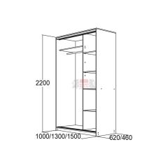 МИРАЖ 10.2 (620) Шкаф для платья и белья в Новоуральске - novouralsk.mebel24.online | фото 2