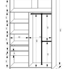 Шкаф-купе 1400 серии SOFT D8+D2+B2+PL4 (2 ящика+F обр.штанга) профиль «Графит» в Новоуральске - novouralsk.mebel24.online | фото 3