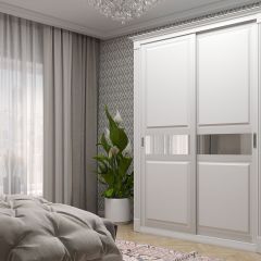 Шкаф-купе 1500 серии NEW CLASSIC K2+K2+B2+PL2(2 ящика+1 штанга+1 полка) профиль «Капучино» в Новоуральске - novouralsk.mebel24.online | фото
