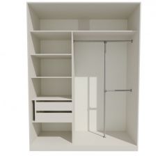 Шкаф-купе 1500 серии NEW CLASSIC K4+K4+B2+PL4 (2 ящика+F обр. штанга) профиль «Капучино» в Новоуральске - novouralsk.mebel24.online | фото 2
