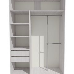 Шкаф-купе 1500 серии SILVER S3+S4+B2+PL4 (2 ящика+F обр.штанга) профиль «Серебро» в Новоуральске - novouralsk.mebel24.online | фото 2