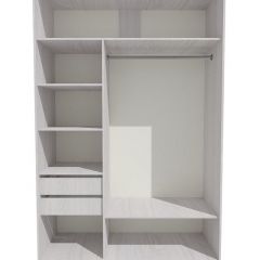 Шкаф-купе 1700 серии SILVER S1+S1+B2+PL2 (2 ящика+1 штанга+1 полка) профиль «Серебро» в Новоуральске - novouralsk.mebel24.online | фото 2
