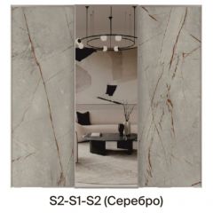 Шкаф-купе 2250 серии SILVER S3+S1+S4 B22+PL3 (по 2 ящика лев/прав+2 штанги) профиль «Серебро» в Новоуральске - novouralsk.mebel24.online | фото 7