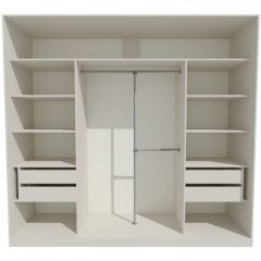 Шкаф-купе 2450 серии NEW CLASSIC K1+K1+K1+B22+PL4 (по 2 ящика лев/прав+F обр.штанга) профиль «Капучино» в Новоуральске - novouralsk.mebel24.online | фото 2
