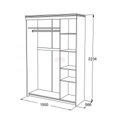 Шкаф-купе 3-х дверный Ольга-13 (1500) в Новоуральске - novouralsk.mebel24.online | фото 2