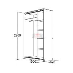 МИРАЖ 15.1 (620) Шкаф для платья и белья в Новоуральске - novouralsk.mebel24.online | фото 2
