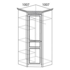 Шкаф угловой №183 "Лючия" Фасад зеркало (Угол 1007*1007) Дуб оксфорд в Новоуральске - novouralsk.mebel24.online | фото 2