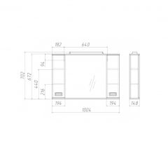 Шкаф-зеркало Cube 100 Эл. Домино (DC5013HZ) в Новоуральске - novouralsk.mebel24.online | фото 2