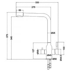 Смеситель д/кухни MELANA-F610304 Stello нерж.сталь, с переключателем на фильтр, однорычажный, сатин в Новоуральске - novouralsk.mebel24.online | фото 4