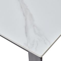 Стол CORNER 120 MATT WHITE MARBLE SOLID CERAMIC / BLACK, ®DISAUR в Новоуральске - novouralsk.mebel24.online | фото 8