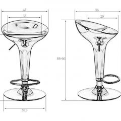 Стул барный DOBRIN BOMBA LM-1004 (серебряный металлик) в Новоуральске - novouralsk.mebel24.online | фото