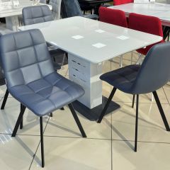 Стул CHILLI SQUARE HK017-09 серо-черничный, PU/ черный каркас М-City в Новоуральске - novouralsk.mebel24.online | фото 6