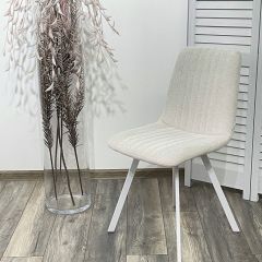 Стул ELVIS WZ2042-18 белая галька фактурный велюр / белый каркас М-City в Новоуральске - novouralsk.mebel24.online | фото