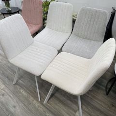 Стул ELVIS WZ2042-18 белая галька фактурный велюр / белый каркас М-City в Новоуральске - novouralsk.mebel24.online | фото 6