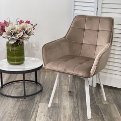 Стул MAVERICK 360 град. поворот. BLUVEL-40 BEIGE/ белый каркас, М-City в Новоуральске - novouralsk.mebel24.online | фото 2