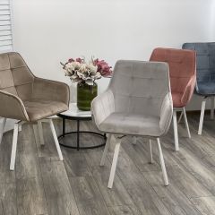 Стул MAVERICK 360 град. поворот. BLUVEL-40 BEIGE/ белый каркас, М-City в Новоуральске - novouralsk.mebel24.online | фото 3