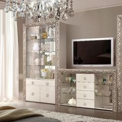 Витрина 2-ств. для посуды  Тиффани Premium слоновая кость/серебро (ТФВ3-2С(П) в Новоуральске - novouralsk.mebel24.online | фото 2