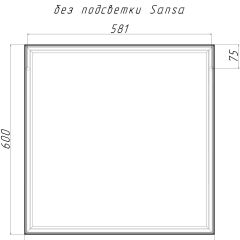 Зеркало Corsica 600х600 black без подсветки Sansa (SB1064Z) в Новоуральске - novouralsk.mebel24.online | фото 4