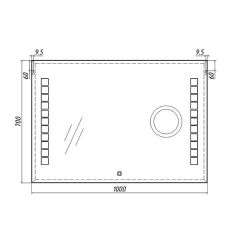 Зеркало Quadro 100 alum (линза) с подсветкой Sansa (SQL1030Z) в Новоуральске - novouralsk.mebel24.online | фото 8