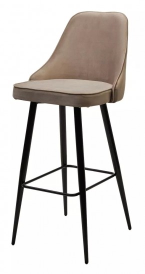 Барный стул NEPAL-BAR БЕЖЕВЫЙ #5, велюр/ черный каркас (H=78cm) М-City в Новоуральске - novouralsk.mebel24.online | фото 1
