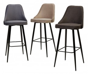 Барный стул NEPAL-BAR ГРАФИТ #14, велюр/ черный каркас (H=78cm) М-City в Новоуральске - novouralsk.mebel24.online | фото 3