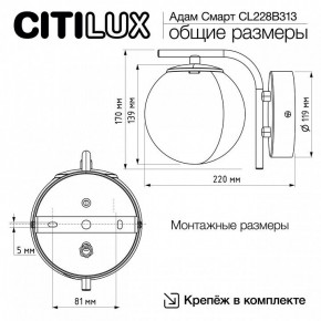 Бра Citilux Адам Смарт CL228B313 в Новоуральске - novouralsk.mebel24.online | фото 8
