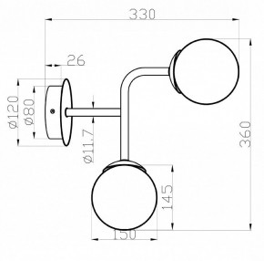 Бра Maytoni Erich MOD221-WL-02-G в Новоуральске - novouralsk.mebel24.online | фото 3