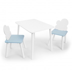 Детский комплект стол и два стула «Облачко» Rolti Baby (белый/голубой, массив березы/мдф) в Новоуральске - novouralsk.mebel24.online | фото