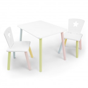 Детский комплект стол и два стула «Звезда» Rolti Baby (белый/цветной, массив березы/мдф) в Новоуральске - novouralsk.mebel24.online | фото