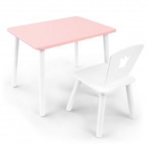 Детский комплект стол и стул «Корона» Rolti Baby (розовый/белый, массив березы/мдф) в Новоуральске - novouralsk.mebel24.online | фото