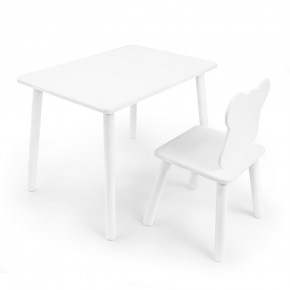 Детский комплект стол и стул «Мишка» Rolti Baby (белый/белый, массив березы/мдф) в Новоуральске - novouralsk.mebel24.online | фото