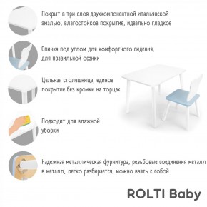 Детский комплект стол и стул «Мишка» Rolti Baby  (голубая столешница/белое сиденье/белые ножки) в Новоуральске - novouralsk.mebel24.online | фото 4